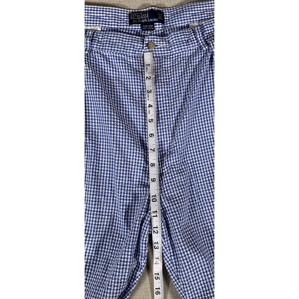 Polo Ralph Lauren Tyler Shorts Seersucker Blue And White Checks Size 38 - Picture 5 of 7
